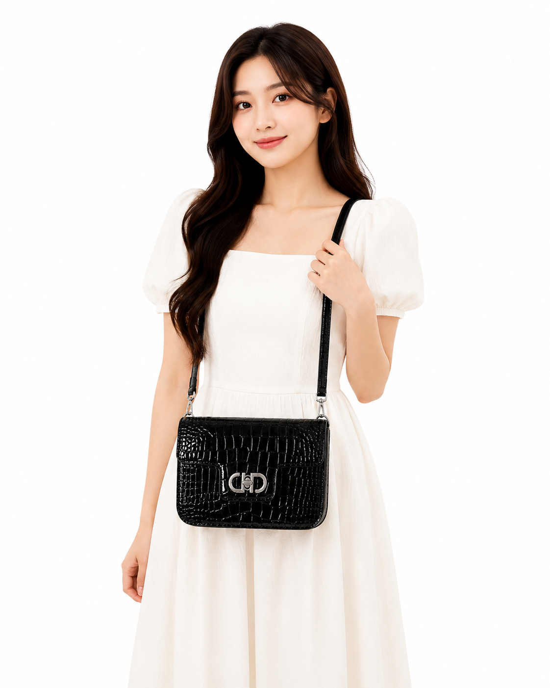 Glossy Croc Chain BaG