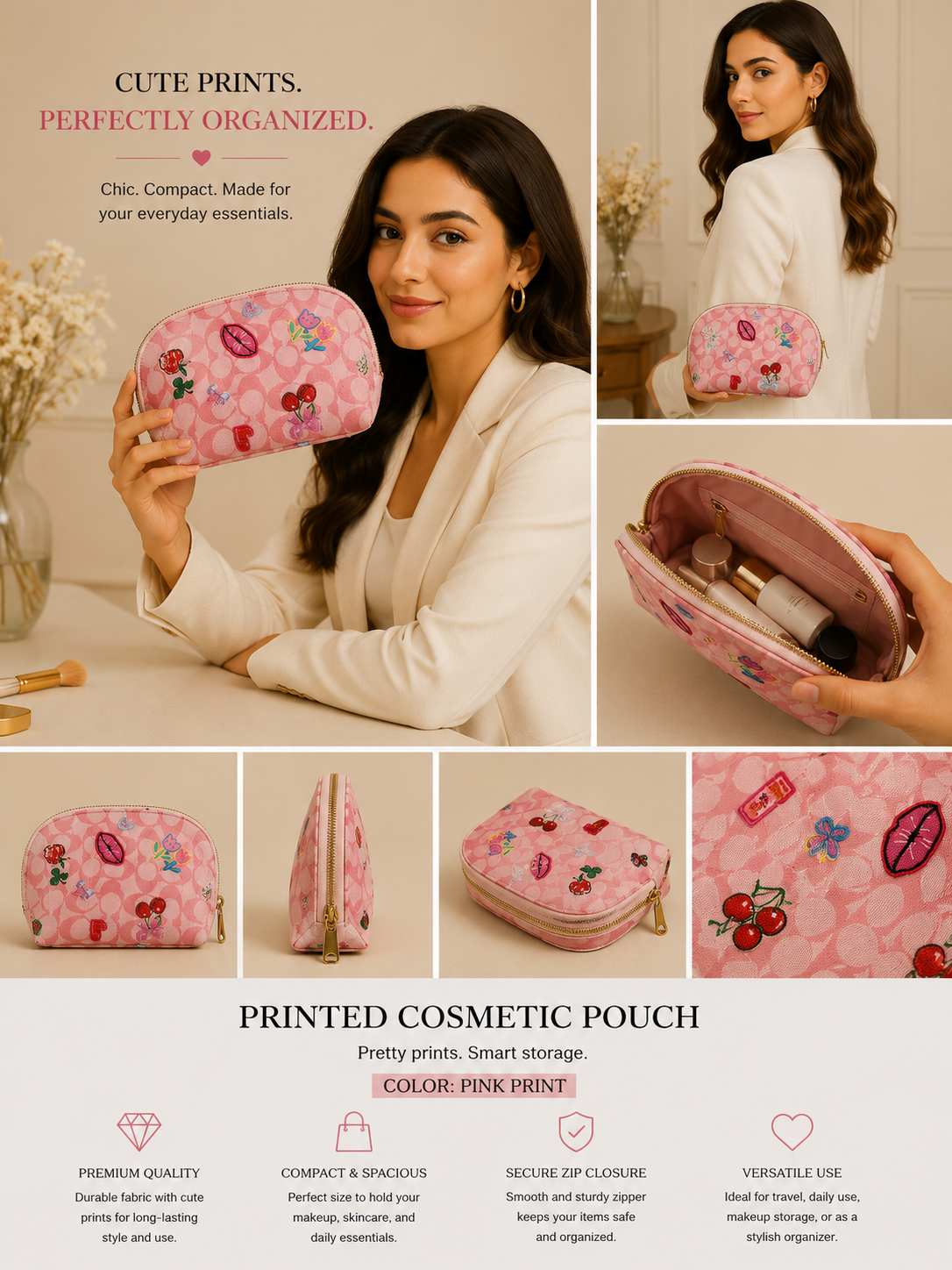 Bloom Beauty Cosmetic Pouch