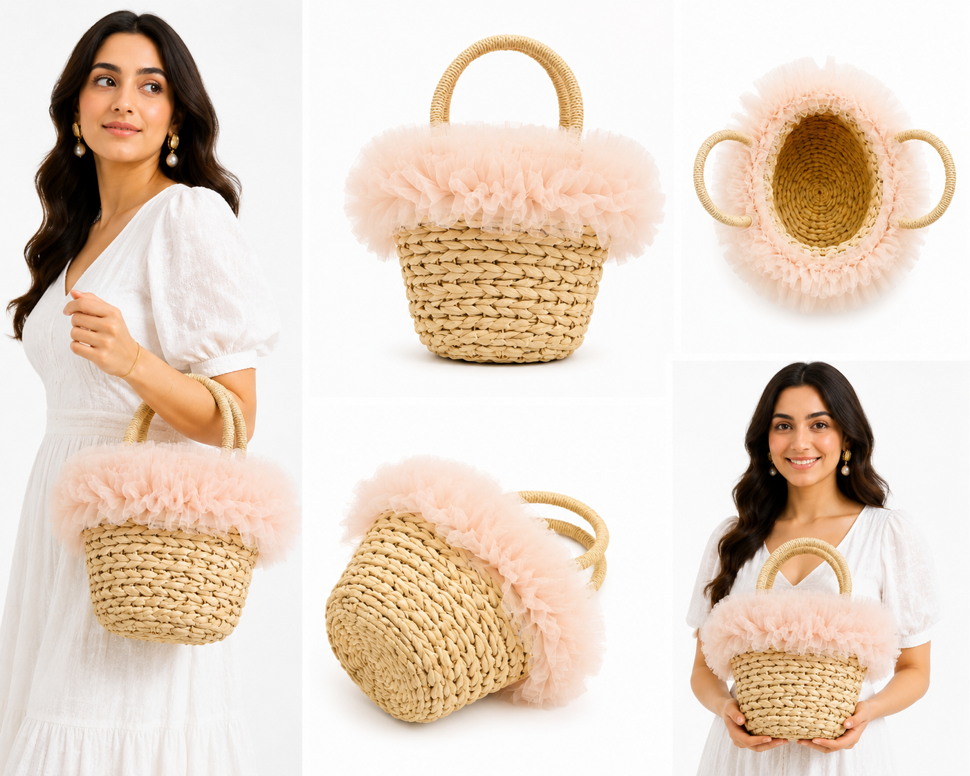 Straw Floral HandBaG
