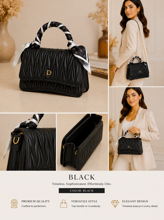 Bloom Luxe Quilted Top Handle Bag