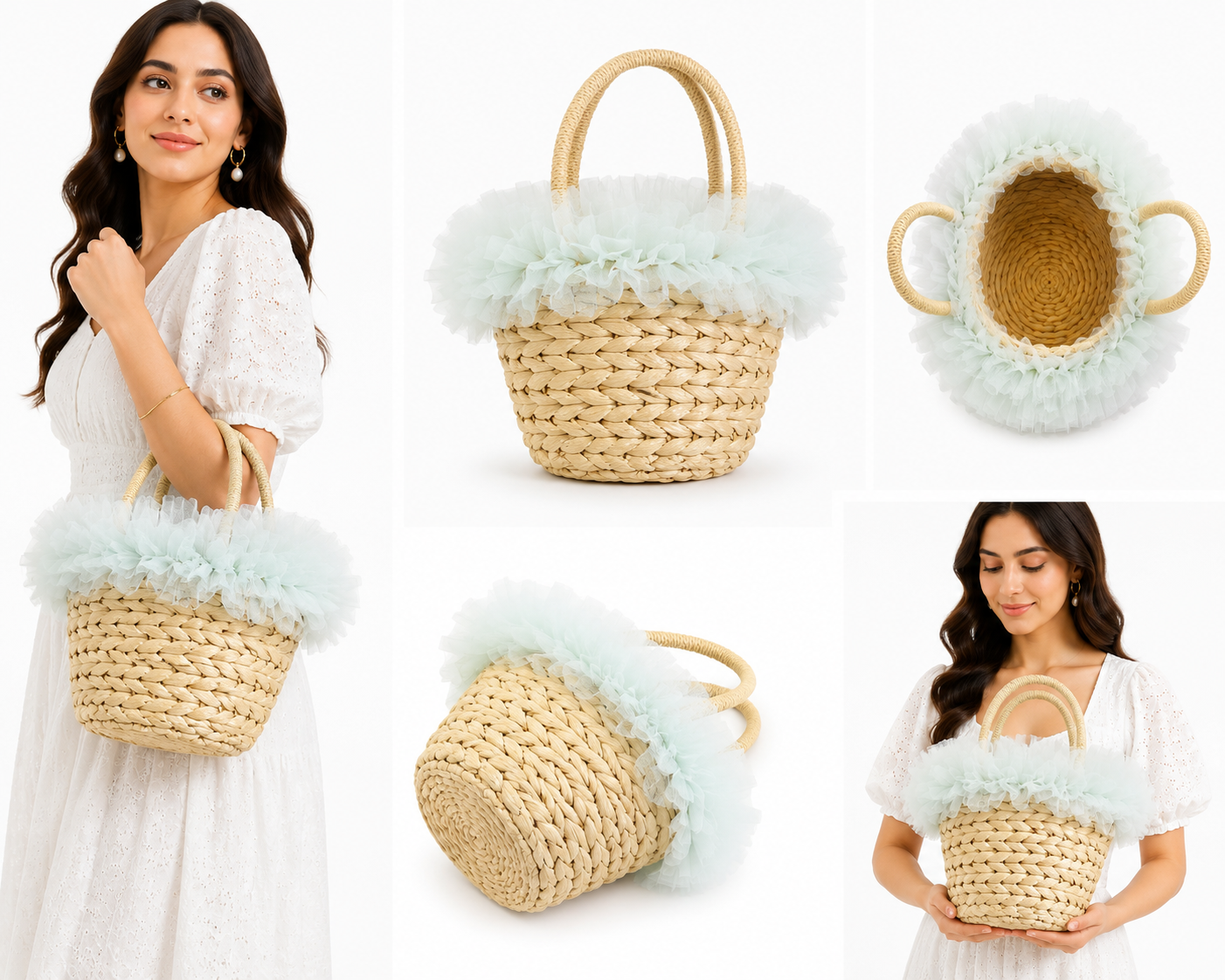 Straw Floral HandBaG