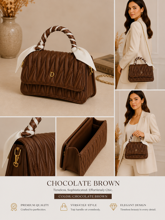 Bloom Luxe Quilted Top Handle Bag