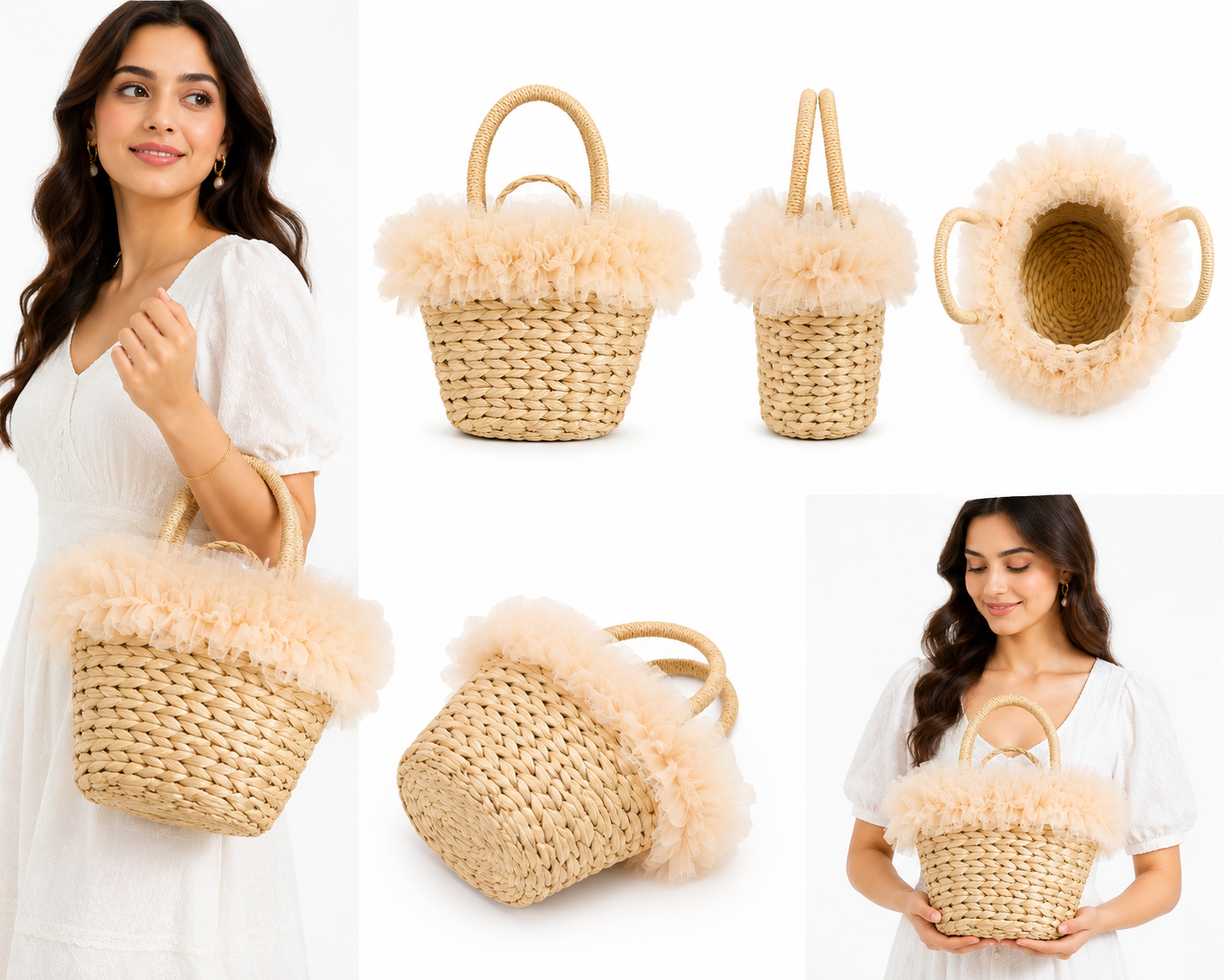 Straw Floral HandBaG
