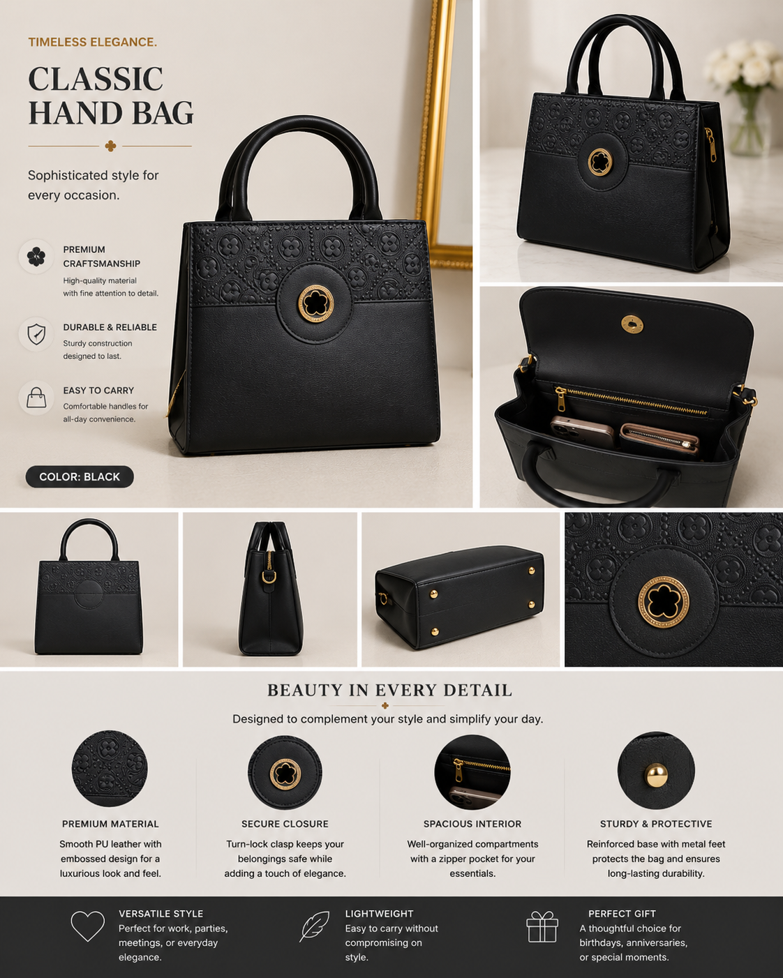 Luxe Top Handle HandBag