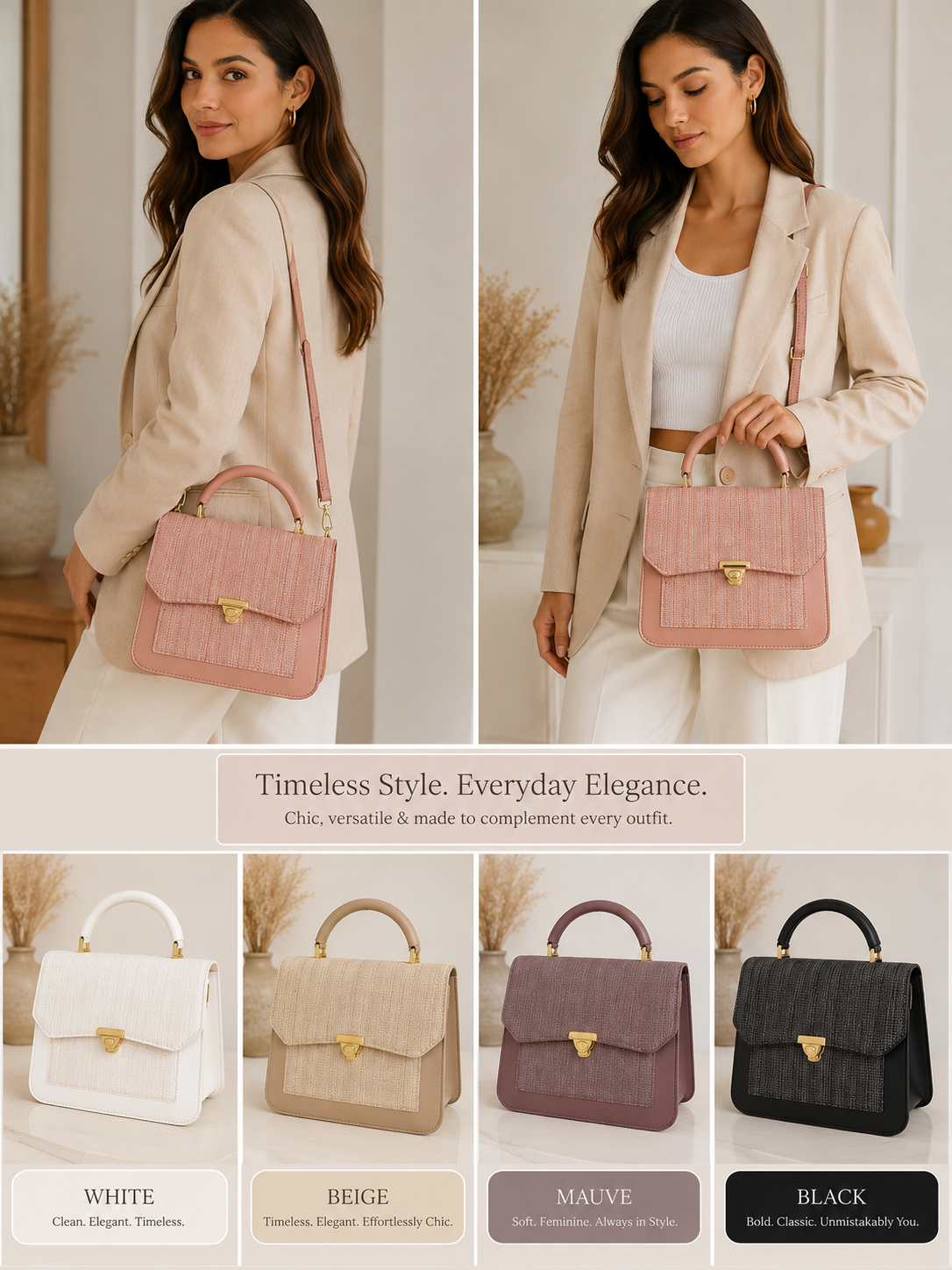 Bloom Signature Woven Top Handle Bag