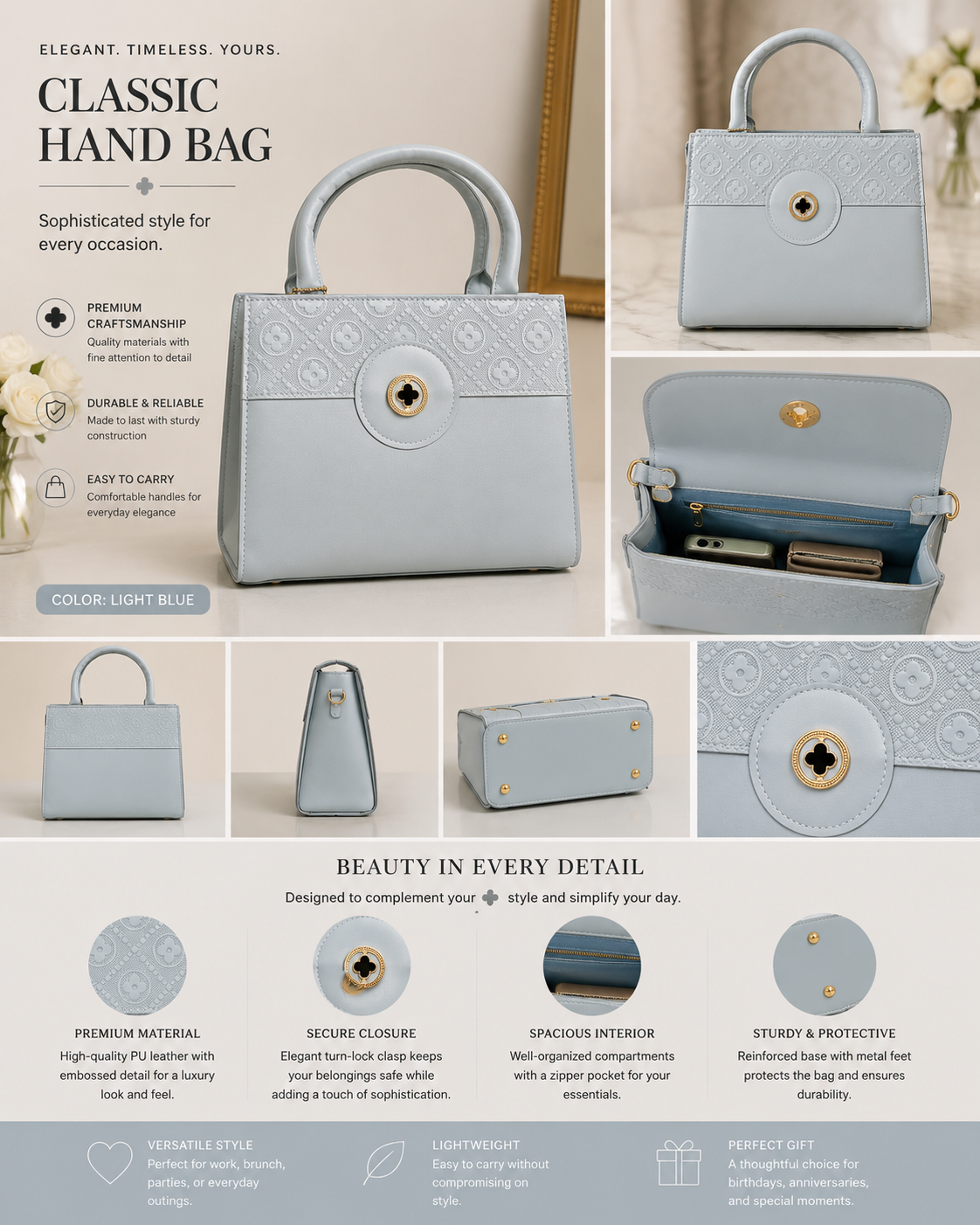 Luxe Top Handle HandBag
