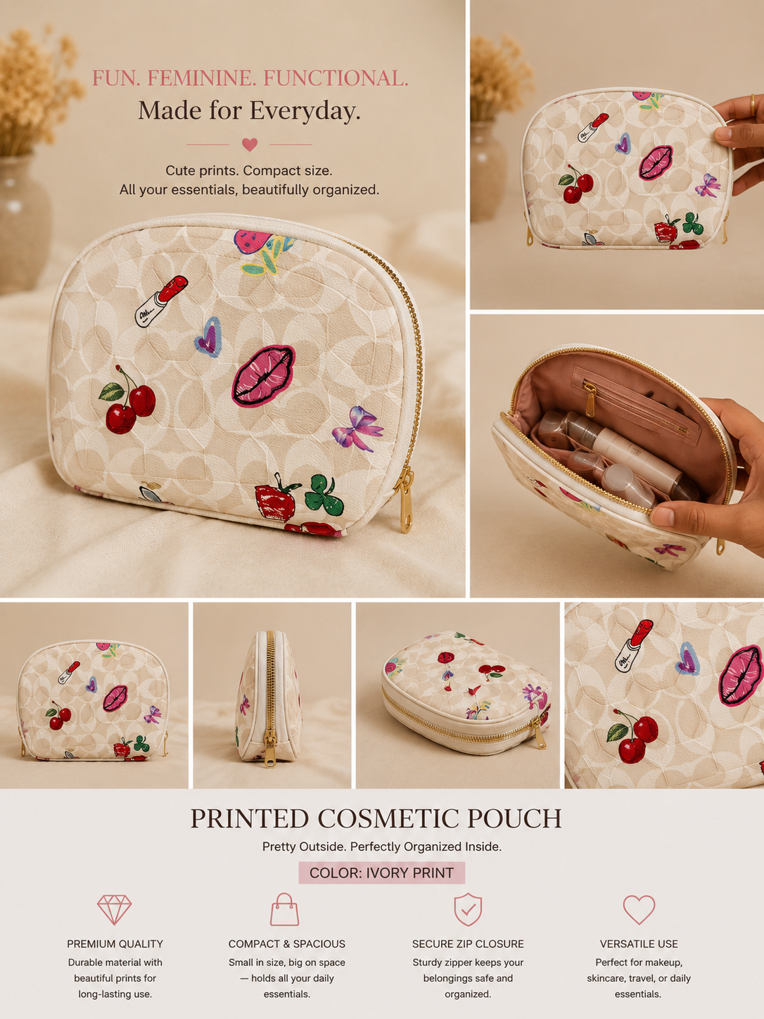 Bloom Beauty Cosmetic Pouch
