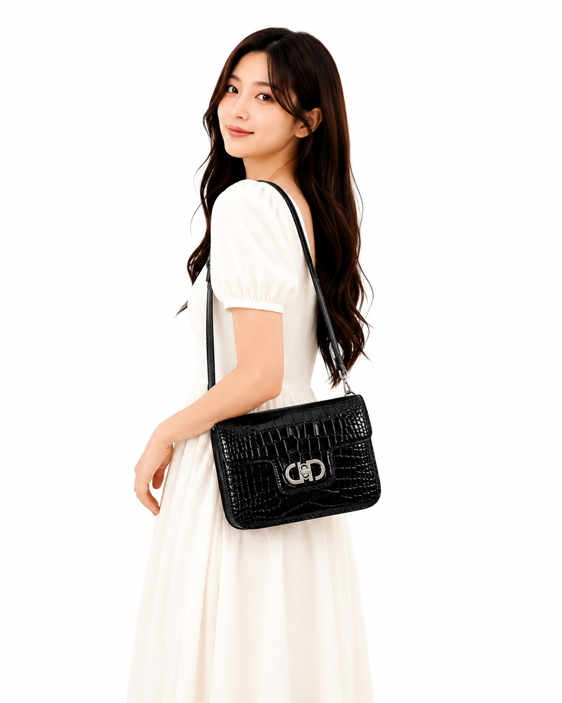 Glossy Croc Chain BaG