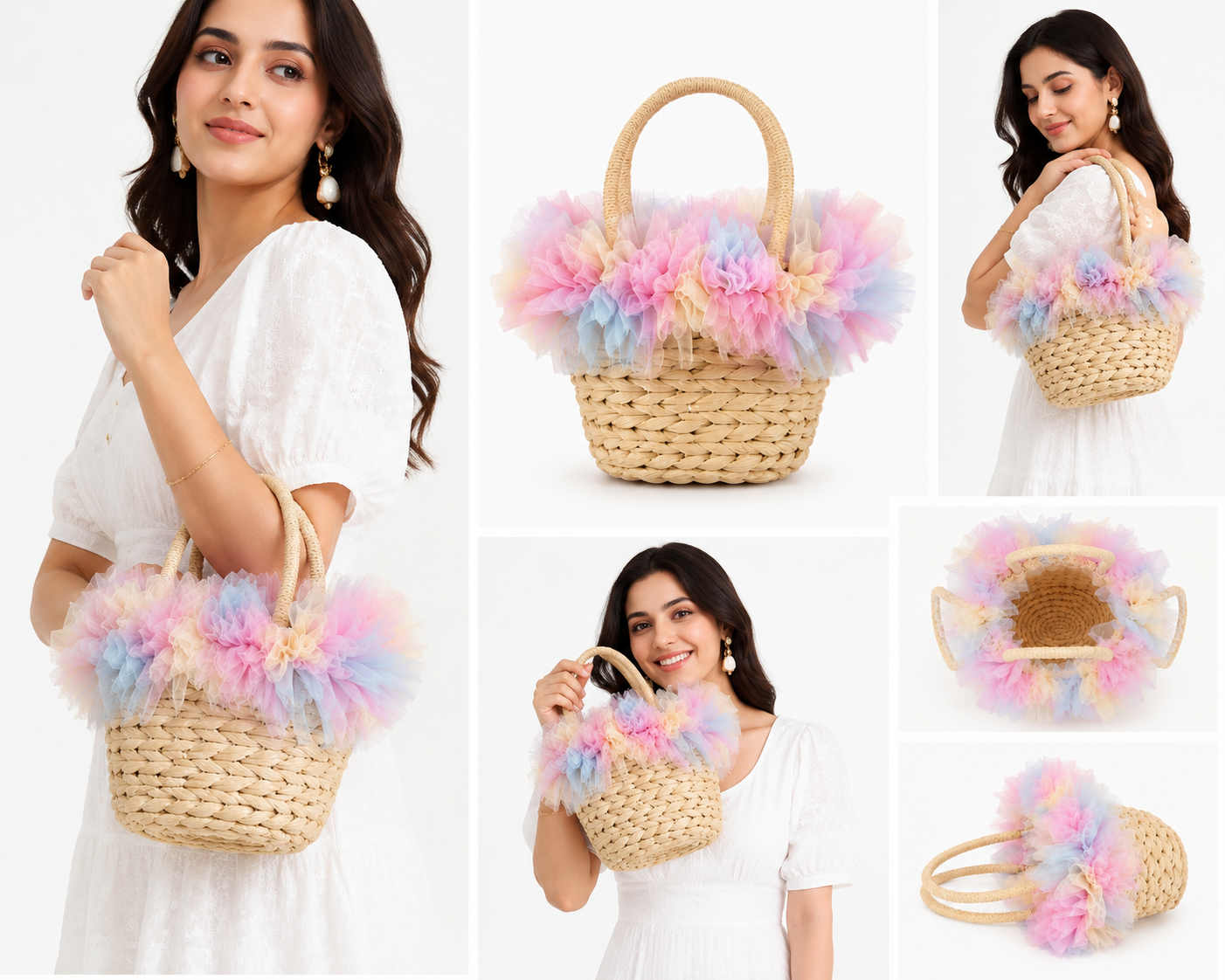 Straw Floral HandBaG