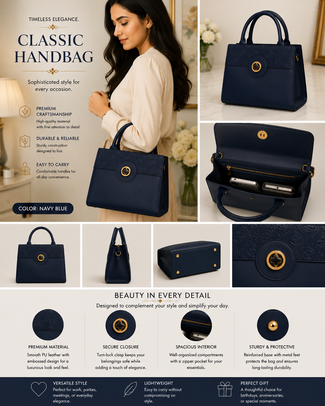 Luxe Top Handle HandBag